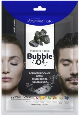 Máscara Facial Bubble O² Carvão Ativado